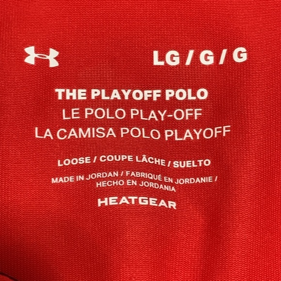Men’s Under Armour Red The Playoff HeatGear Polo Size Large EUC - Picture 4 of 9